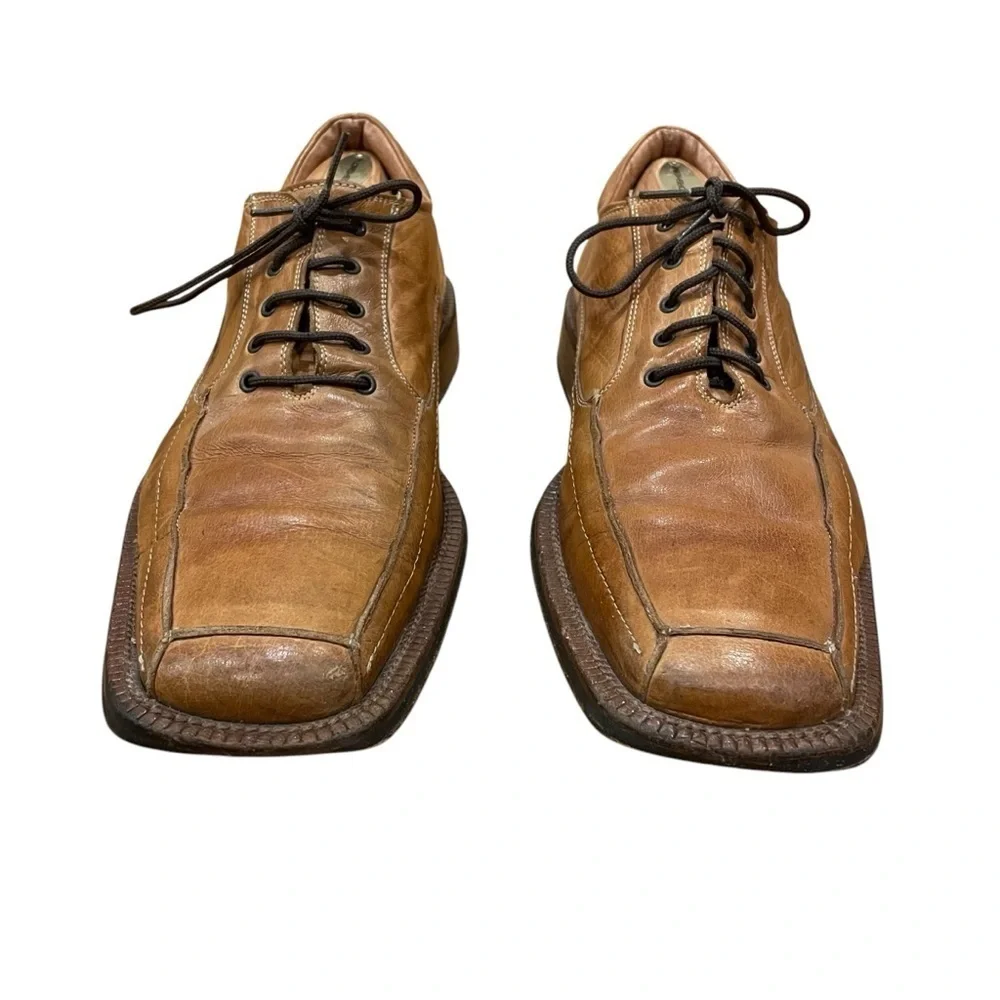 McKanty Leather Square Toe Loafer Dress Shoes Men’s Size 10 / EU 44 Brown Italy